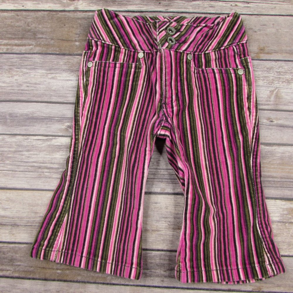 Pumpkin Patch Pink Green Striped Pants 12 Months
